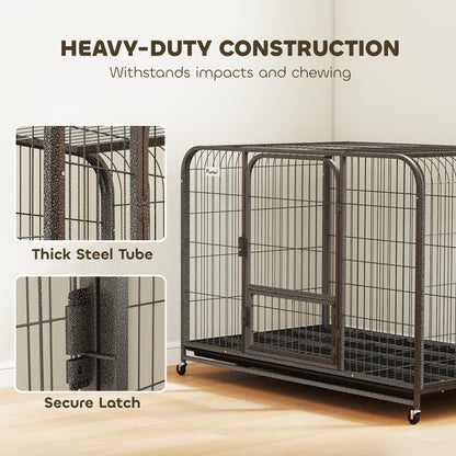 Heavy duty metal dog crate 123 x 77 x 88 cm