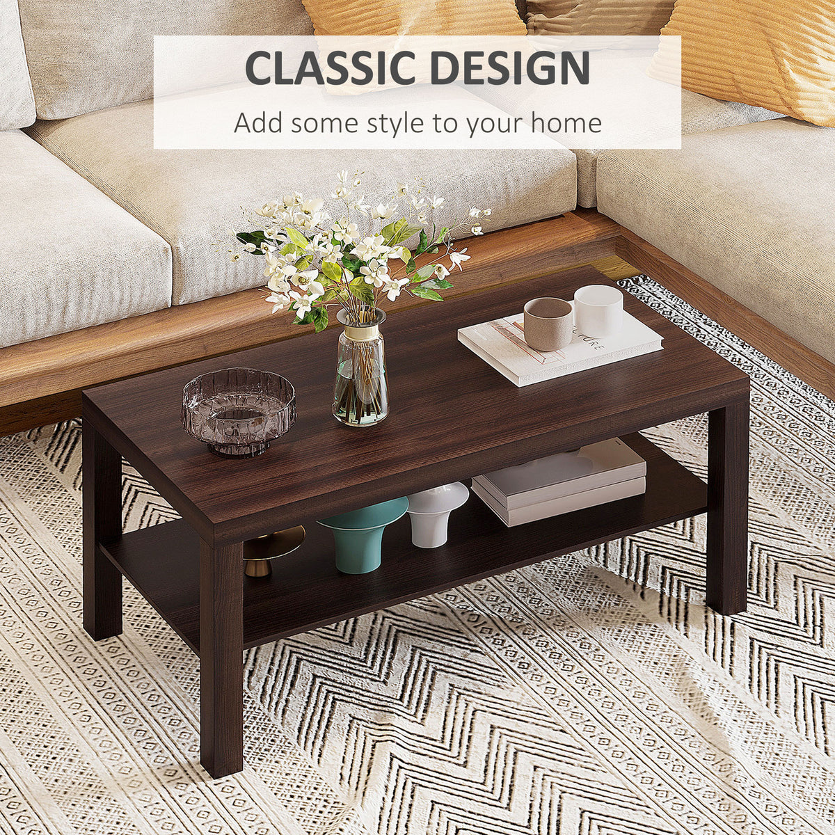 Two-Tier Engineered Wood Coffee Table