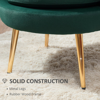 Velvet Accent Chair with Metal Legs