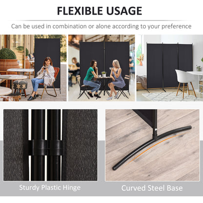 3-Panel Room Divider with Dual-Directional Hinges