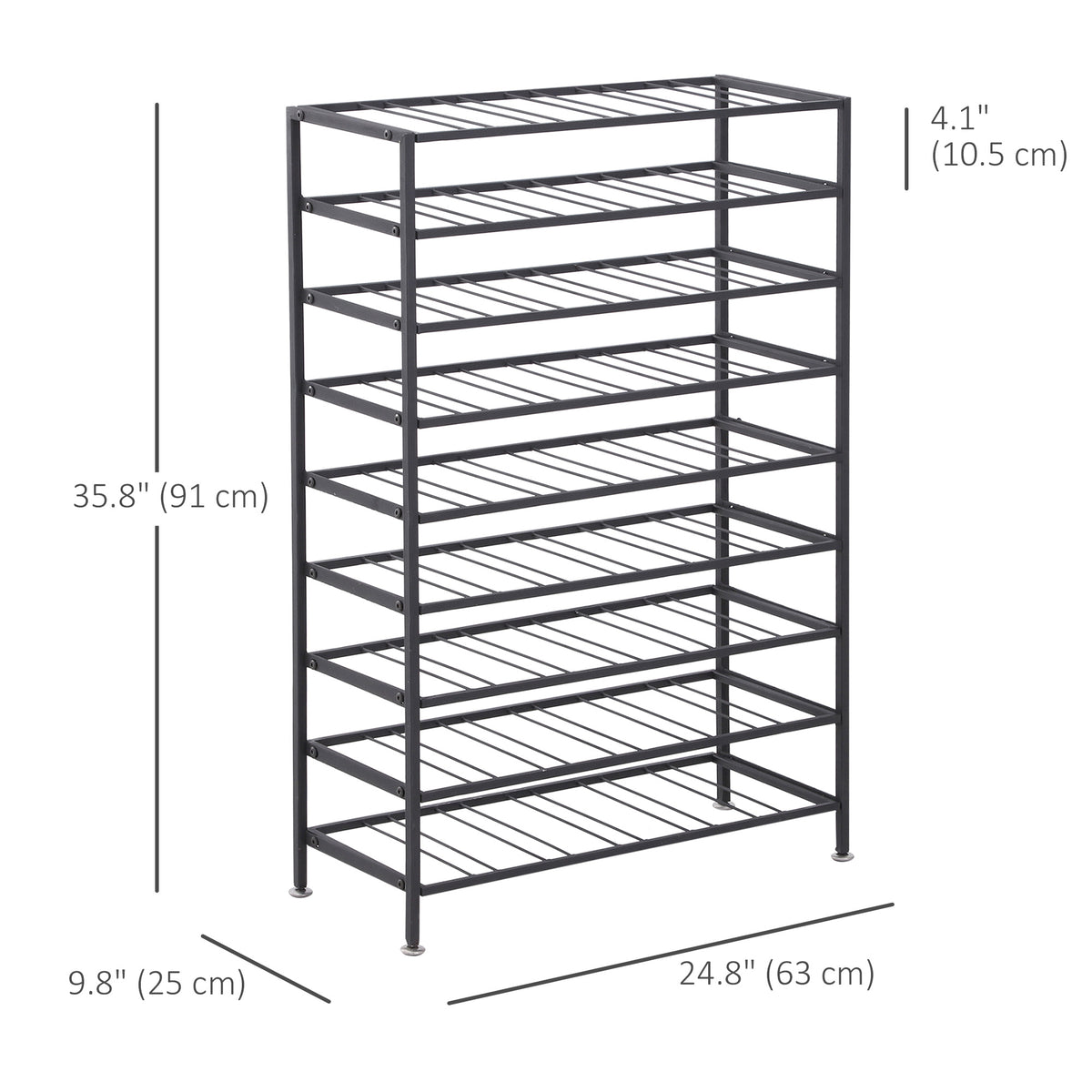 Freestanding metal wine rack 54 bottles