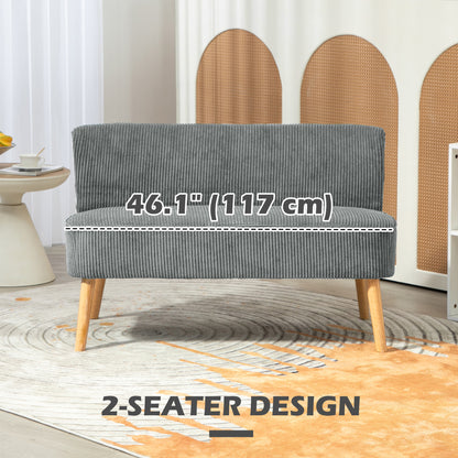 Sofa 2 seater modern upholstered rubber wood legs