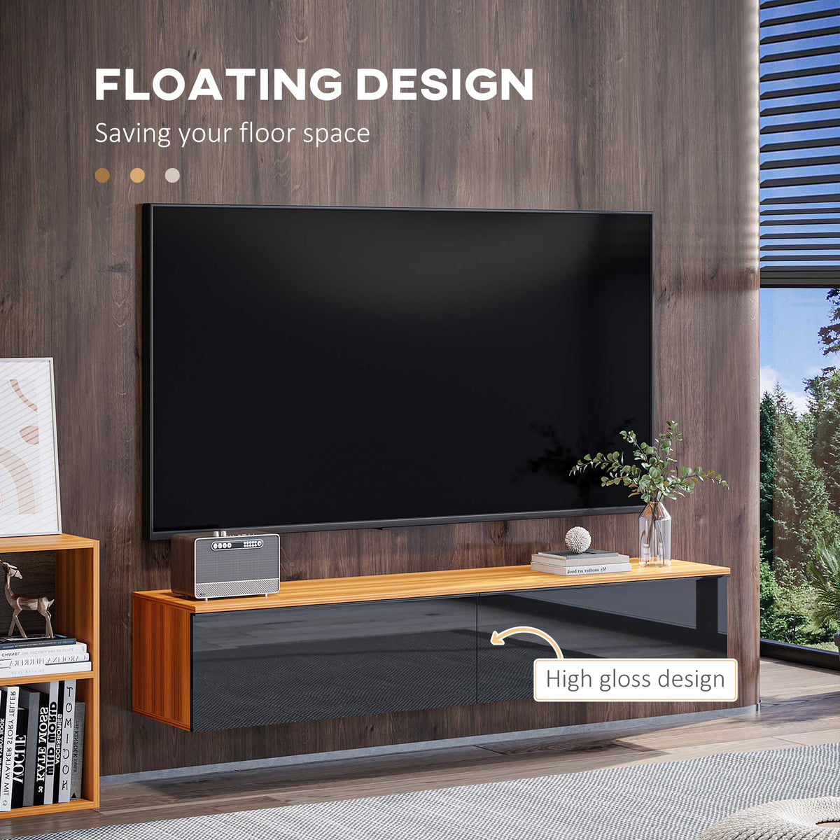 Wall mounted modern floating TV stand