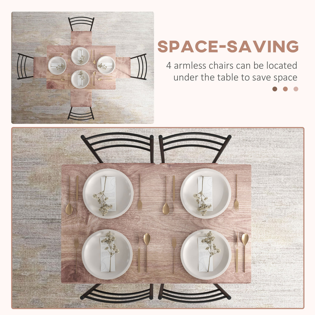 Juego de comedor de 5 piezas estilo industrial