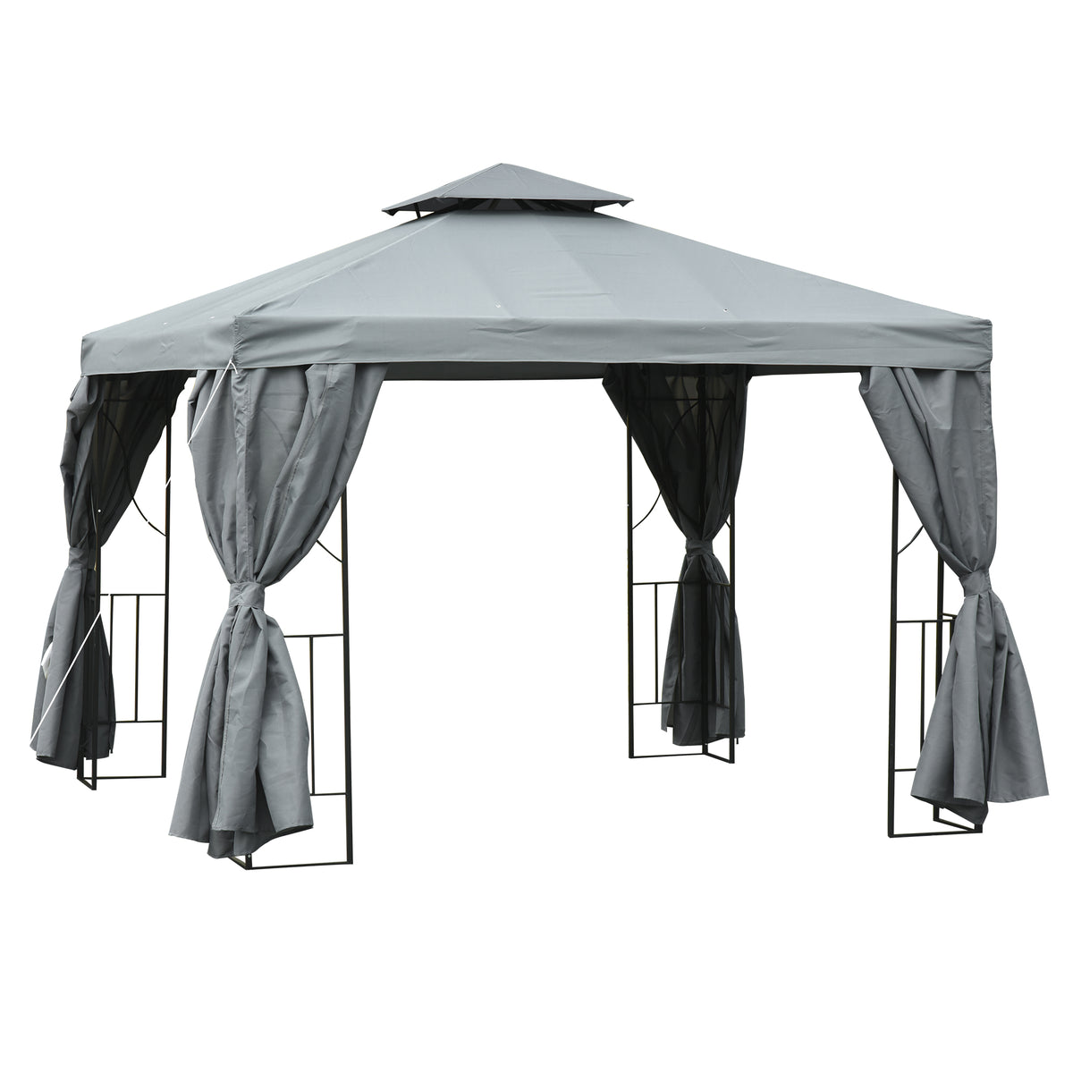 Patio Gazebo Double-Tier Roof 10 x 10 ft