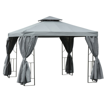 Patio Gazebo Double-Tier Roof 10 x 10 ft