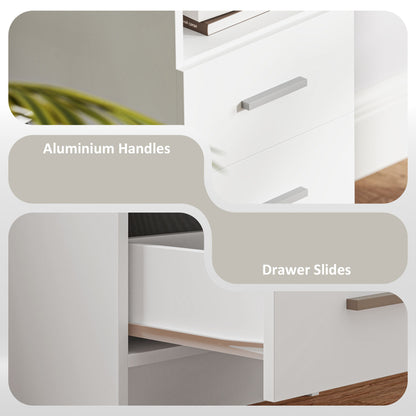 Computer Desk with 3 Drawers and Open Shelf