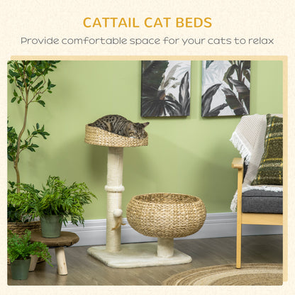 28" Cat Tree with Scratching Post Double Beds