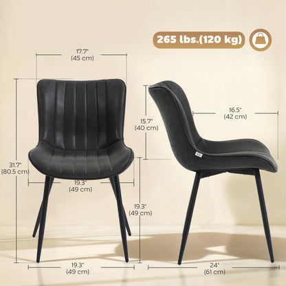 Juego de 2 sillas de comedor — marrón