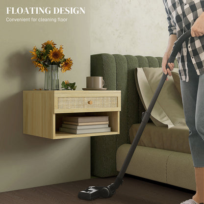Mesita de noche de pared de madera estilo nórdico — Lote de 2