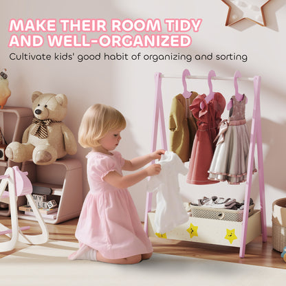 Kids Clothing Rack with Storage Shelf