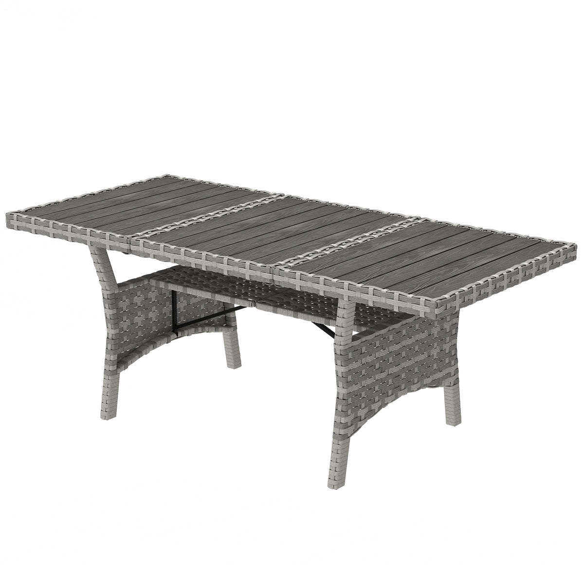 Outdoor Dining Table for 6-8 with Storage Shelf