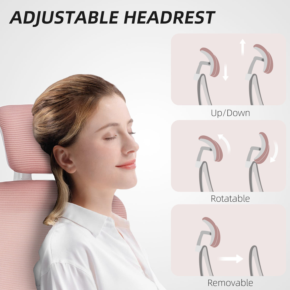 Ergonomic office chair high back rotatable headrest