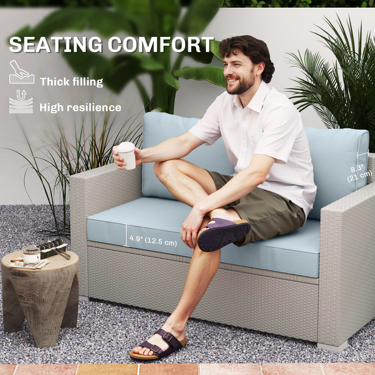 3-Piece Loveseat Outdoor Cushion Set