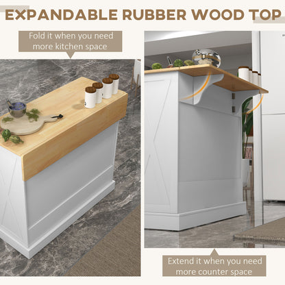 Rolling Kitchen Island with Adjustable Shelves