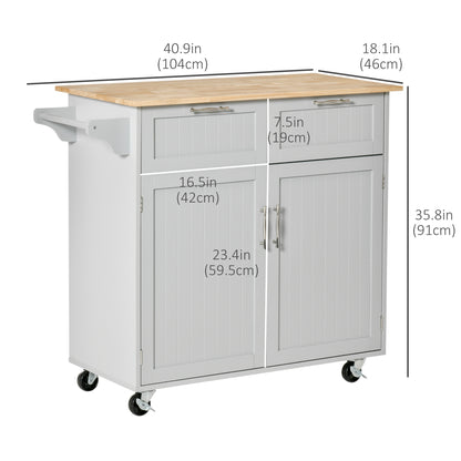 Isla de cocina con ruedas, almacenamiento y cajones