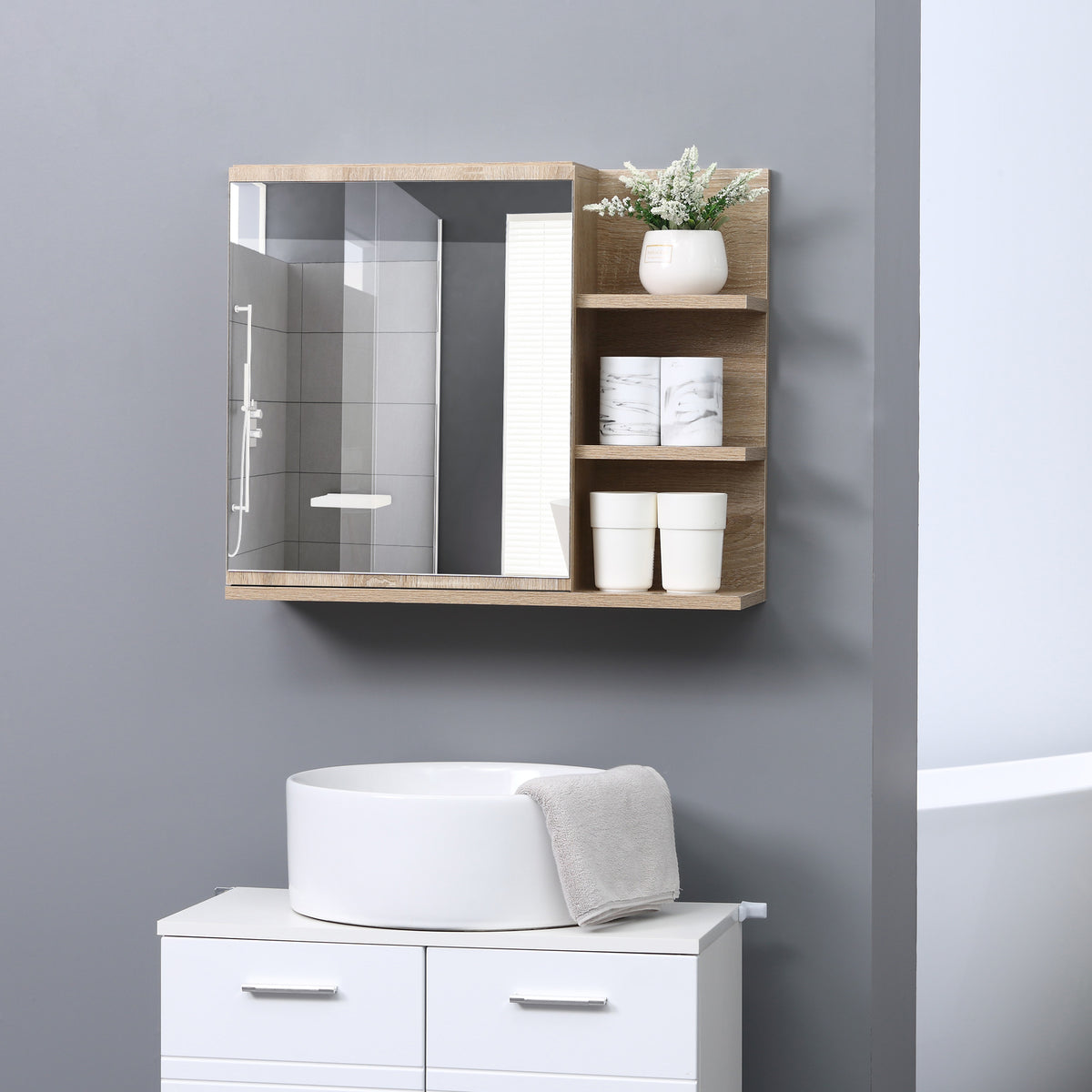 Botiquín de pared con espejo