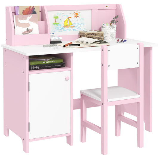 Kids Desk and Chair Set with Whiteboard — Set of 2