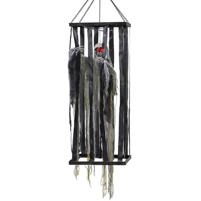 Hanging Animated Skeleton Cage Voice-Activated