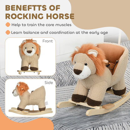 Baby rocking horse plush lion toy