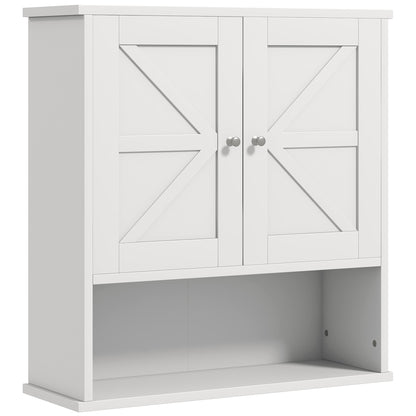 Wall Medicine Cabinet with Barn Doors Adjustable Shelf