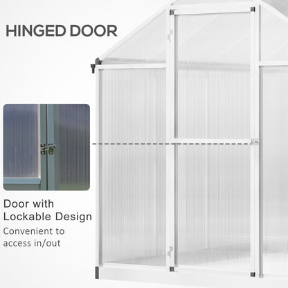 Greenhouse 183x189x195cm Polycarbonate Aluminum with Ventilation
