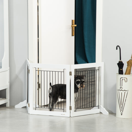 Valla para mascotas autoportante plegable de 3 paneles