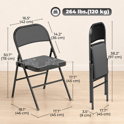 Set of 4 metal folding chairs