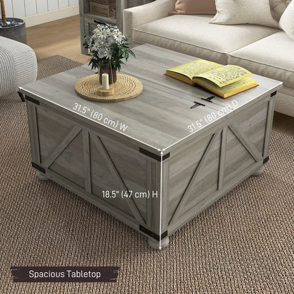 Farmhouse coffee table with hidden storage