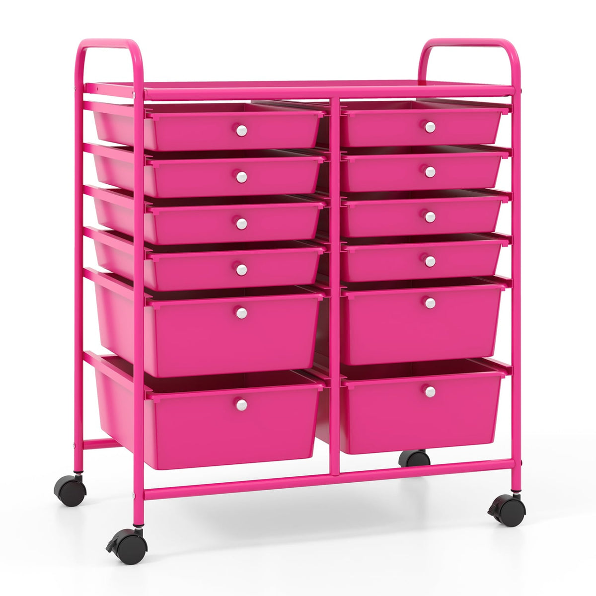 Rolling Storage Cart with 12 Large and Small Drawers