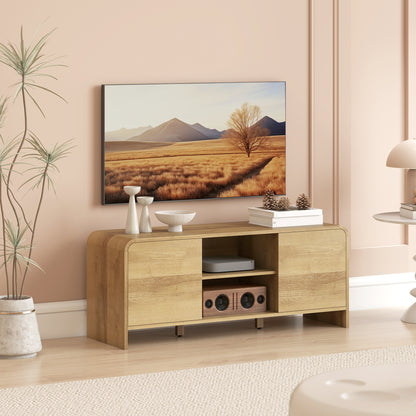 Mueble de TV estilo nórdico con armarios y estantes