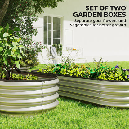 Galvanized Raised Garden Beds 183x60x30cm - Set of 2