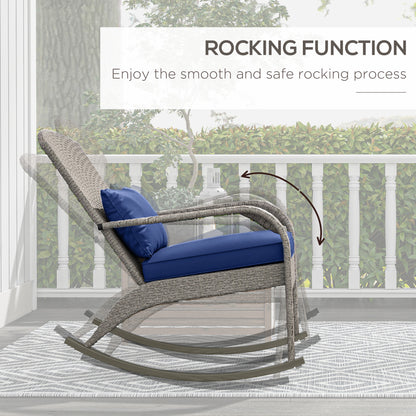 Adirondack Rocking Chair Wicker with Cushion