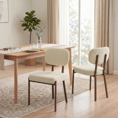 Upholstered Linen Kitchen Chairs, Set of 2