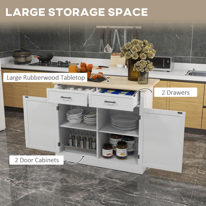 Rolling Kitchen Island with Adjustable Shelves