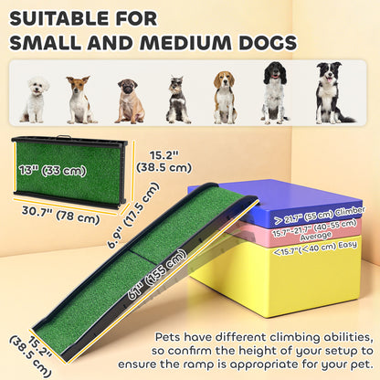 Folding Dog Ramp 150 cm Grass Surface