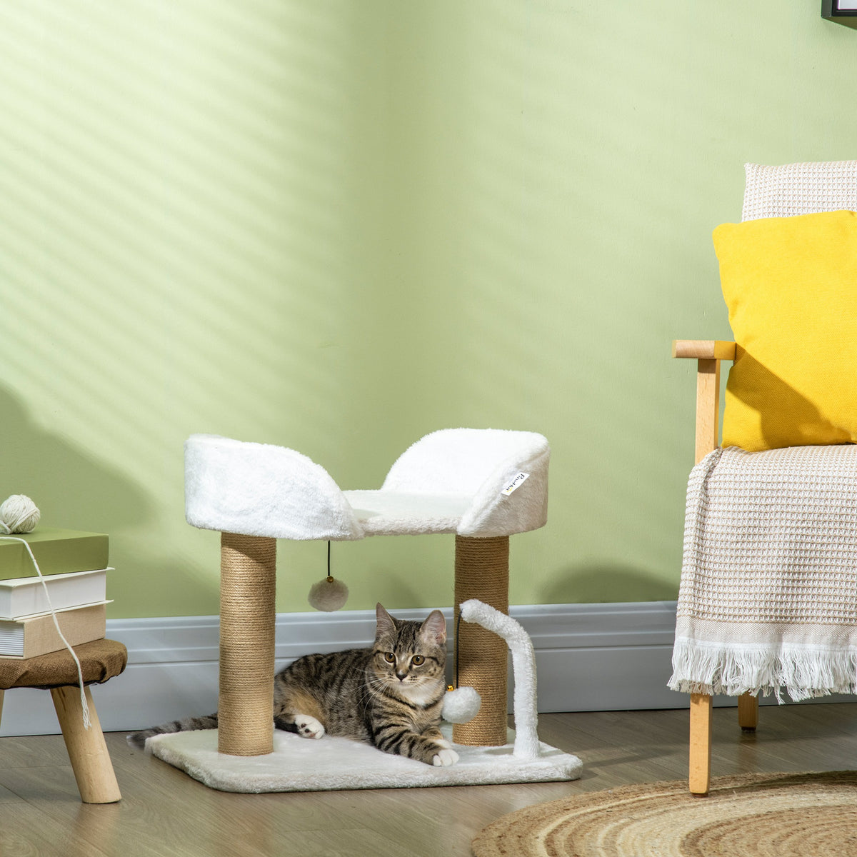 Árbol para gatos compacto con rascadores de yute