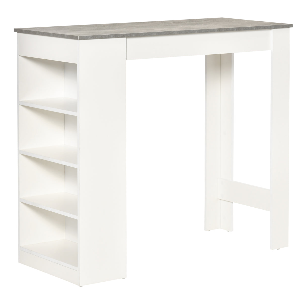 High Top Bar Table with 4 Storage Shelves