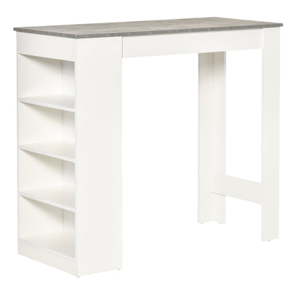 High Top Bar Table with 4 Storage Shelves