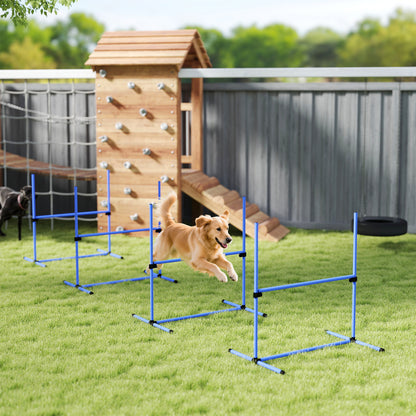 Juego de 4 vallas de agilidad ajustables para perros