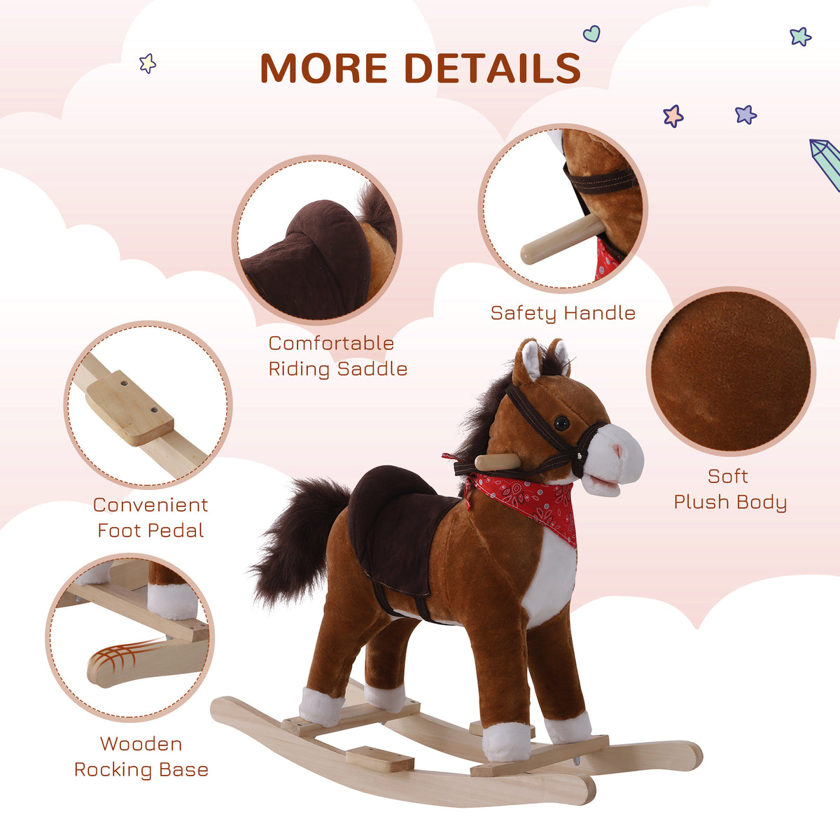 Plush Rocking Horse with Realistic Sounds