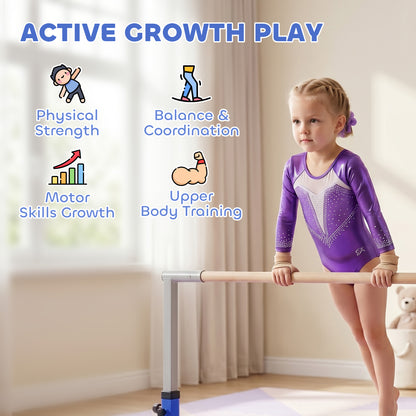 Barra de gimnasia profesional ajustable para niños