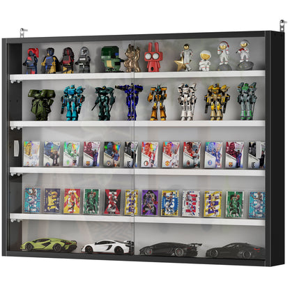 5-Shelf Wall Display Cabinet with 2 Glass Doors