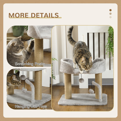 Árbol para gatos compacto con rascadores de yute