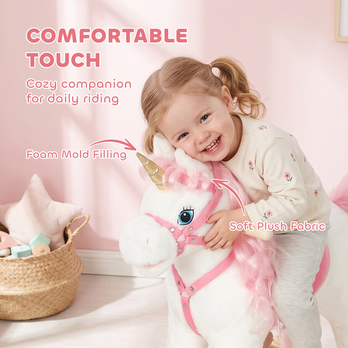 Baby unicorn rocking horse toy