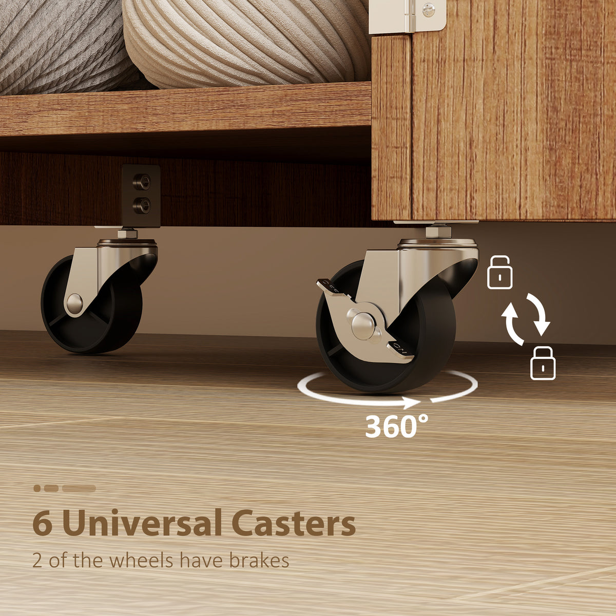 Folding Sewing Table with Storage — Wood