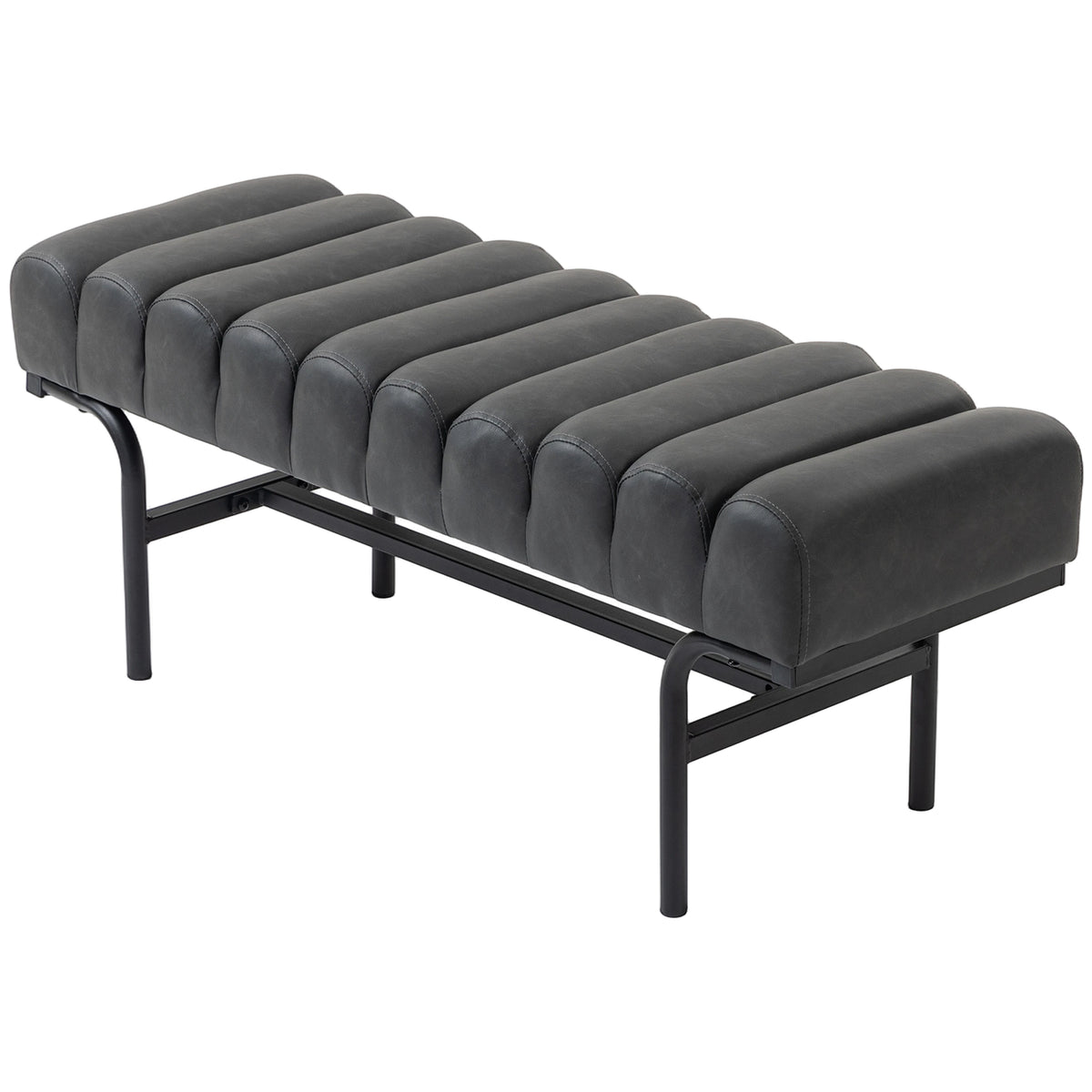 Cylindrical PU Leather Bedroom Bench