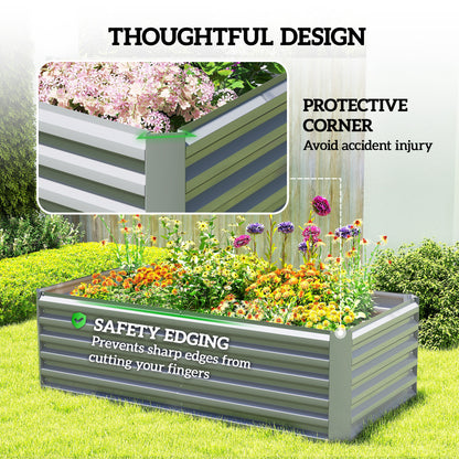 Raised Garden Bed Galvanized Metal 6' × 3'