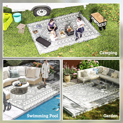Alfombra de exterior reversible 9' x 12' — gris