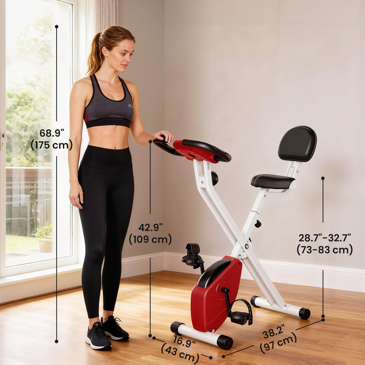 Foldable indoor stationary bike with magnetic resistance